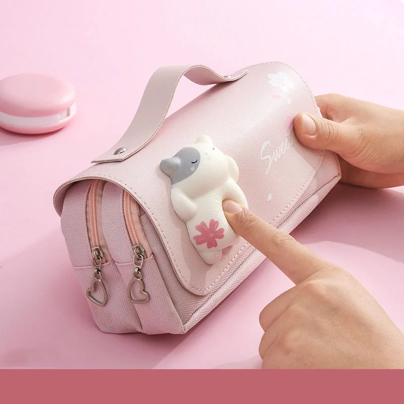 Чехол для карандашей Женский вместительный пенал канцелярских принадлежностей