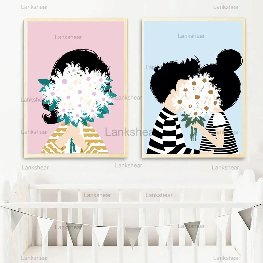 Скандинавская Картина на холсте с персонажами из мультфильмов для мальчиков и