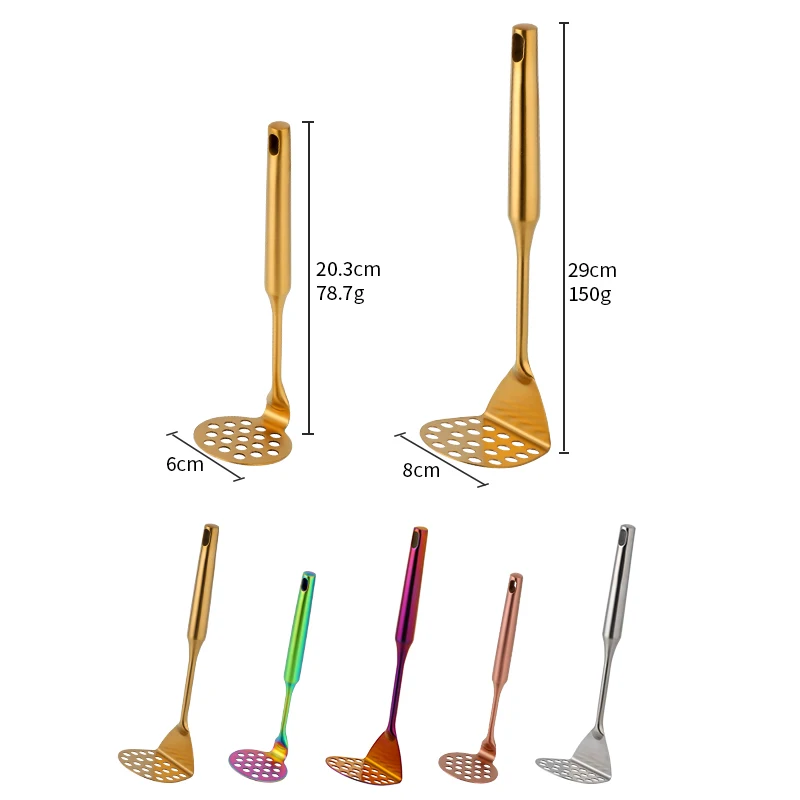 

1/2PCS Stainless Steel Potato Masher Ricer Fruit Vegetable Crusher Puree Garlic Presser Kitchen Utensils