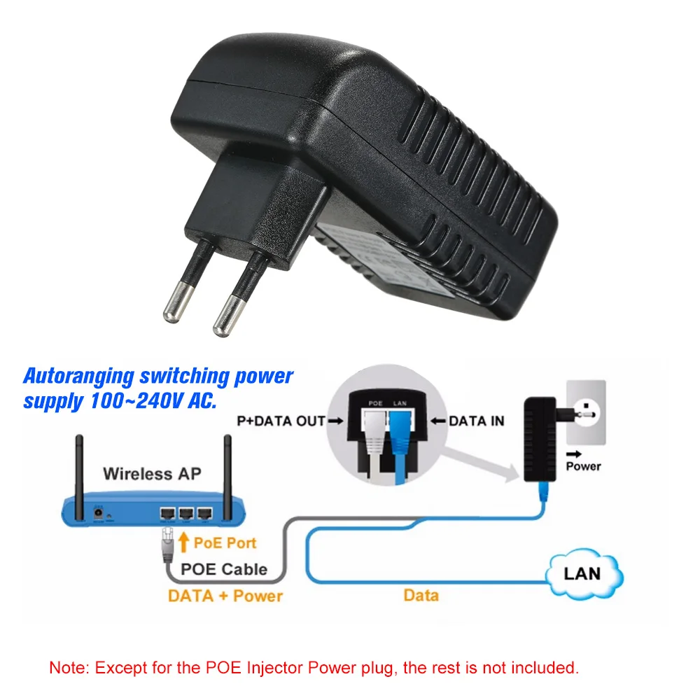 POE инжектор адаптер совместимый с IEEE802.3af для IP-камеры телефона беспроводная точка