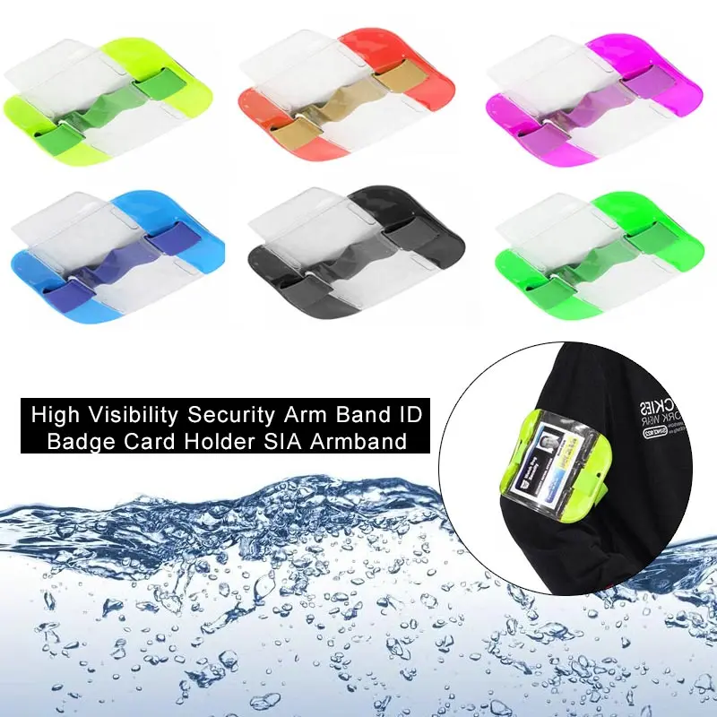 

Transparent Arm Band Emergency Services Waterproof Durable Card Sleeve Work High Visibility Practical Badge Id Card Holder