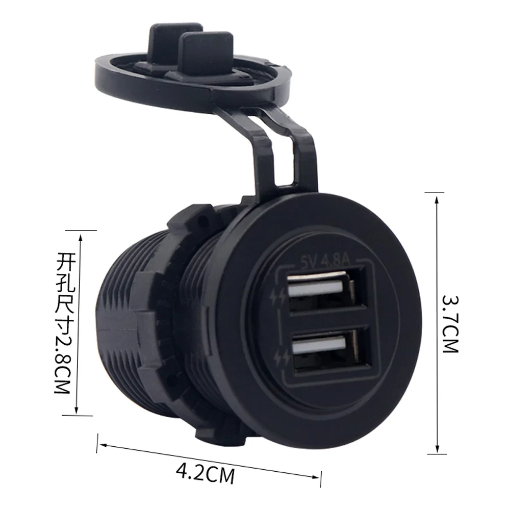 Мотоцикл лодка двойной USB зарядное устройство гнездо адаптер Быстрая зарядка 4.8A