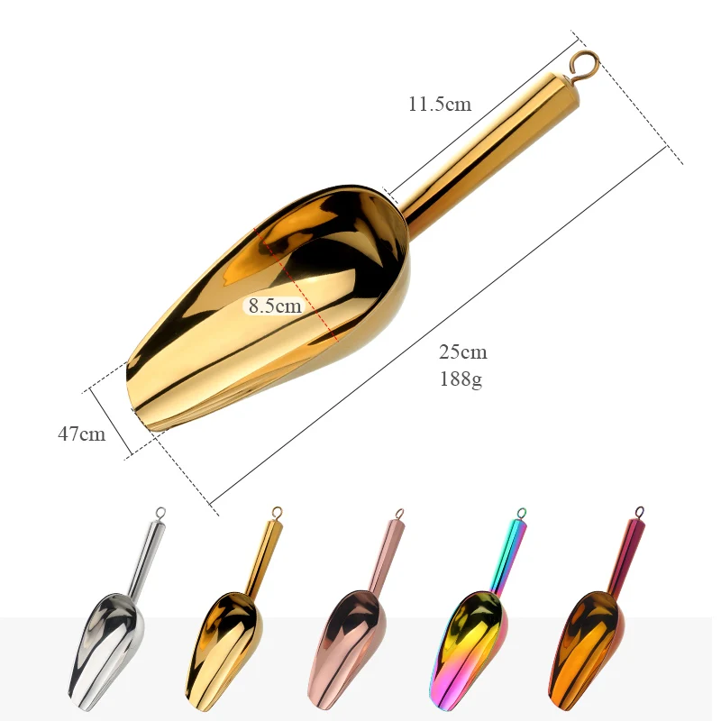 Мороженое нержавеющая сталь для ложек Золотой лед скребок сухой Еда муки ящик
