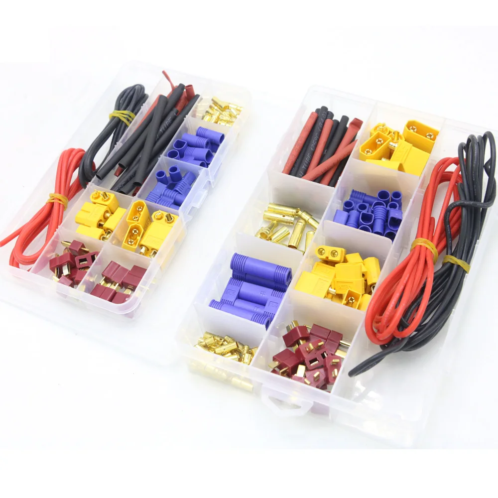 T Plug / XT60 XT90 EC3 EC5 Штекерный и гнездовой Разъемы Адаптера с 16AWG силиконовой