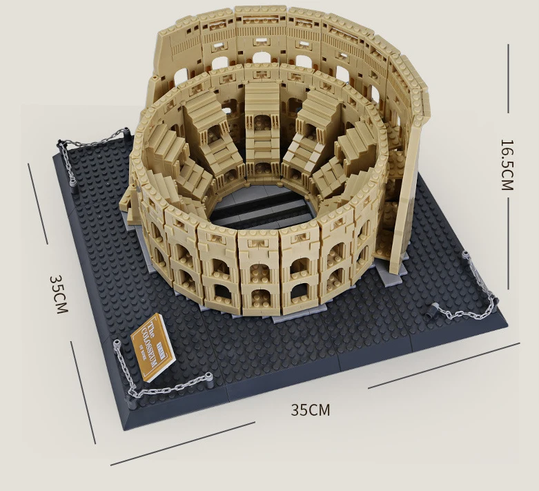 

1758pcs Architecture City Italy Rome Colosseum Building Blocks Sets Bricks Classic City Skyline Model Kids Toys For Children
