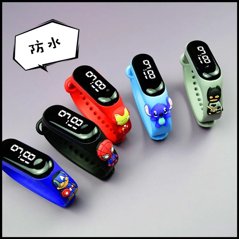 

New Disney Marvel led watch trendy fashion superman bracelet cartoon doll student watch waterproof children's Christmas gift