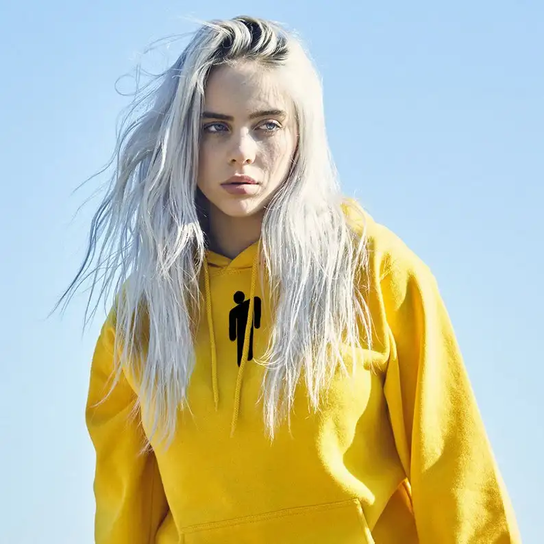 Billie Eilish толстовка с капюшоном для женщин и мужчин Модная желтая зеленая Толстовка Harajuku пуловер уличная одежда с длинным рукавом толстовки Eilish Fan