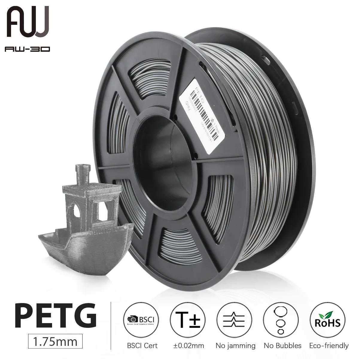 

AW 3D PETG 3D Printer Filament 1.75mm For All 3D Printer&3D Pen Accuracy Dimension +/-0.02MM With Spool Good Adhesion Non Toxic