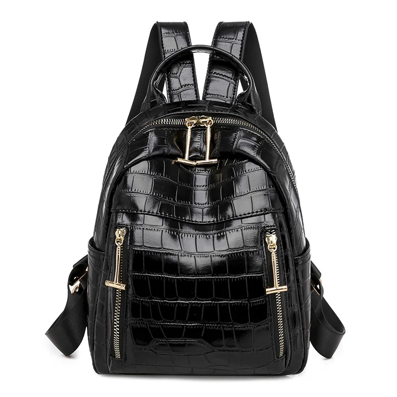 

2019 New Style PU Leather Backpack Women's Fashion Stone Pattern Female Backpack