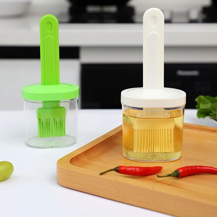 

Silicone Oil Brush Kitchen Pancake Household High Temperature Resistant Edible Sauce Press Type with Bottle Integrated Barbecue