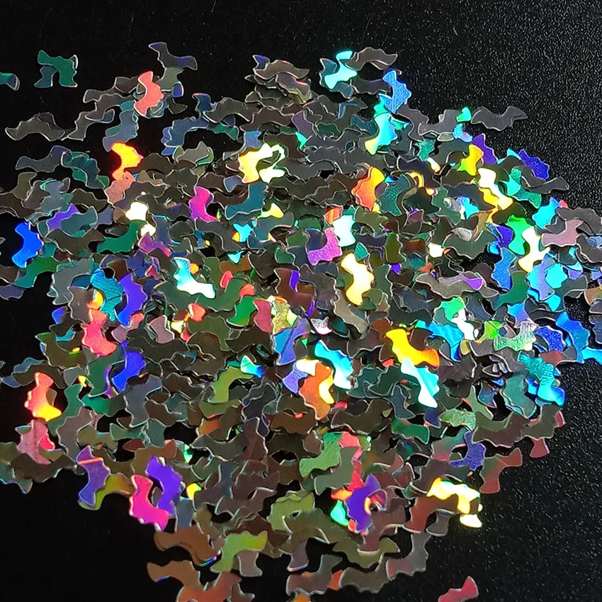 Лазерные голографические блёстки в форме летучих мышей 5 мм | Красота и здоровье