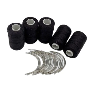 Набор игл для шитья 24 шт. C изогнутая игла с подарком 5 маленьких рулонов темно-коричневая хлопковая швейная нить ручная вязка ткацкая нить