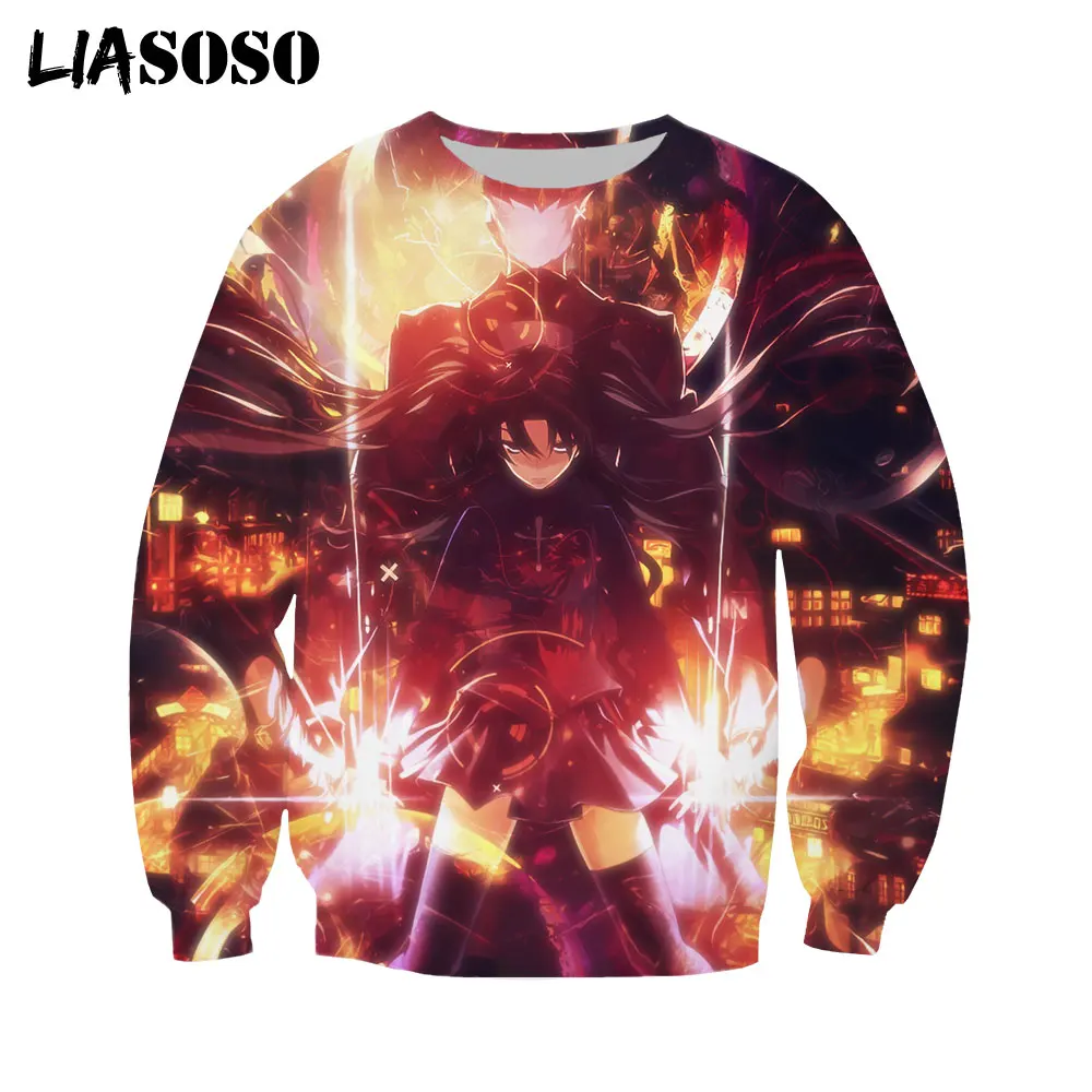 

LIASOSO 3D Printing Anime Fate Stay Night Sweatshirt Men's Women's Autumn Round Neck Personality Sportswear Streetwear Pullover
