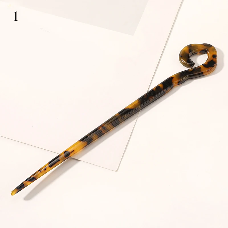 

Vintage Chopstick Hairpins Women Acetate Geometric Twisted Colorful Chinese Style Hair Sticks Excellent Tortoiseshell Hair Clip