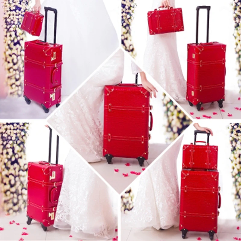LEINASEN ретро чемодан на колёсиках набор Спиннер для женщин пароль тележка 24 дюймов чемодан колеса 20 дюймов Винтаж кабина дорожная сумка багажник