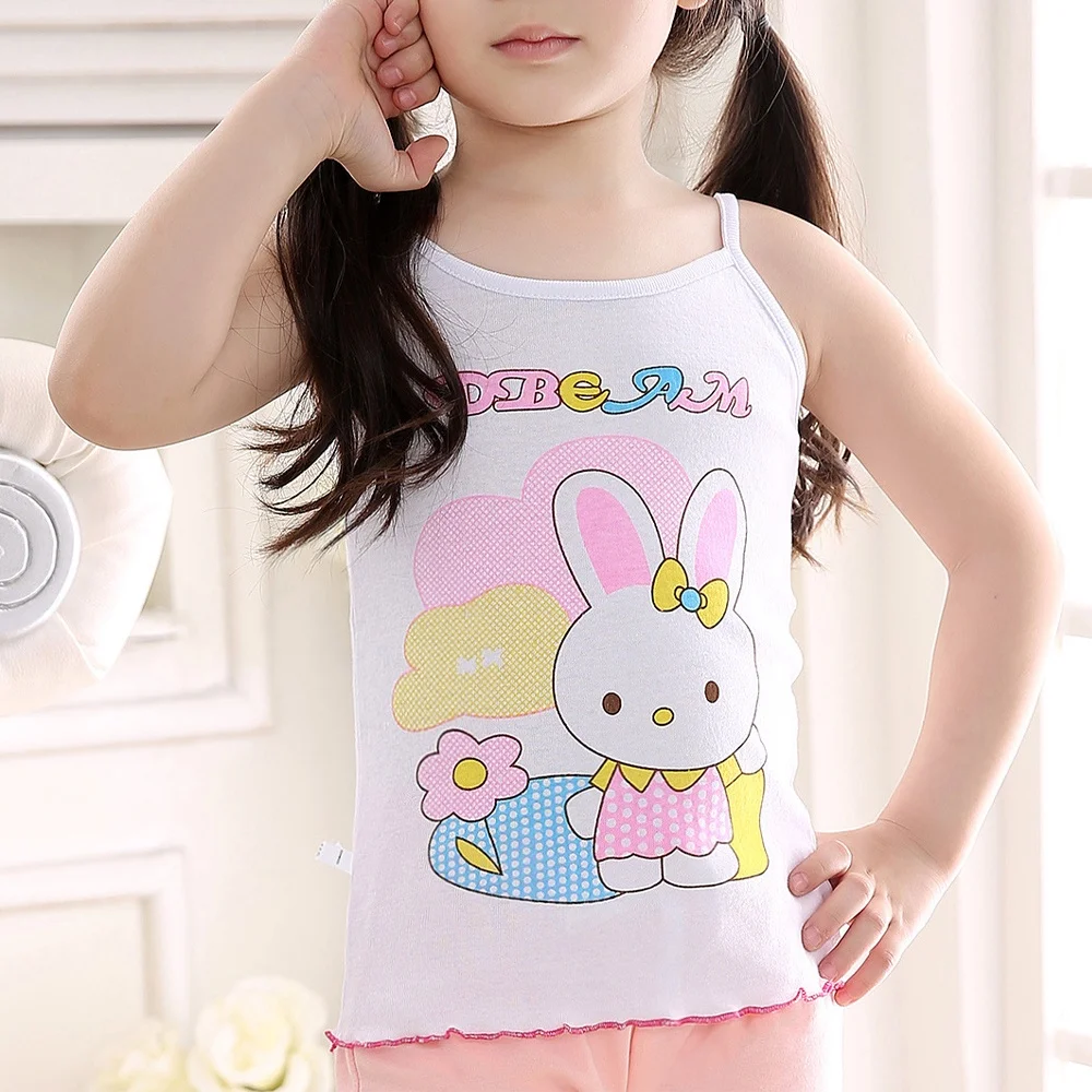 

Kids Clothing Girls' Printed Vest Soft Cotton Blend Comfortable Daily Summer