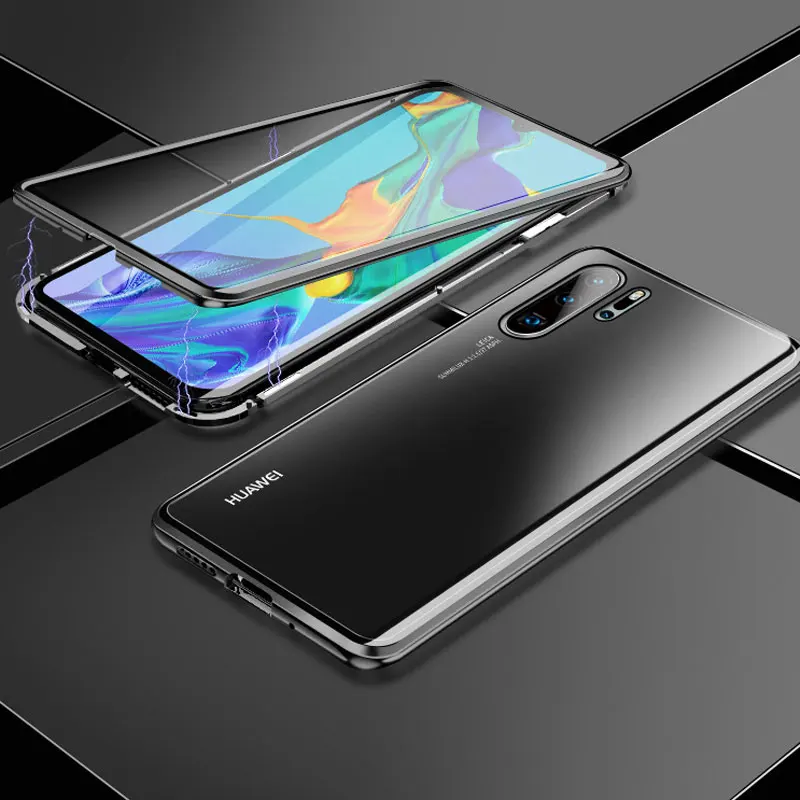 Магнитный металлический корпус адсорбции для huawei mate20 lite P30 P30PRO P20 P20Pro стеклянный