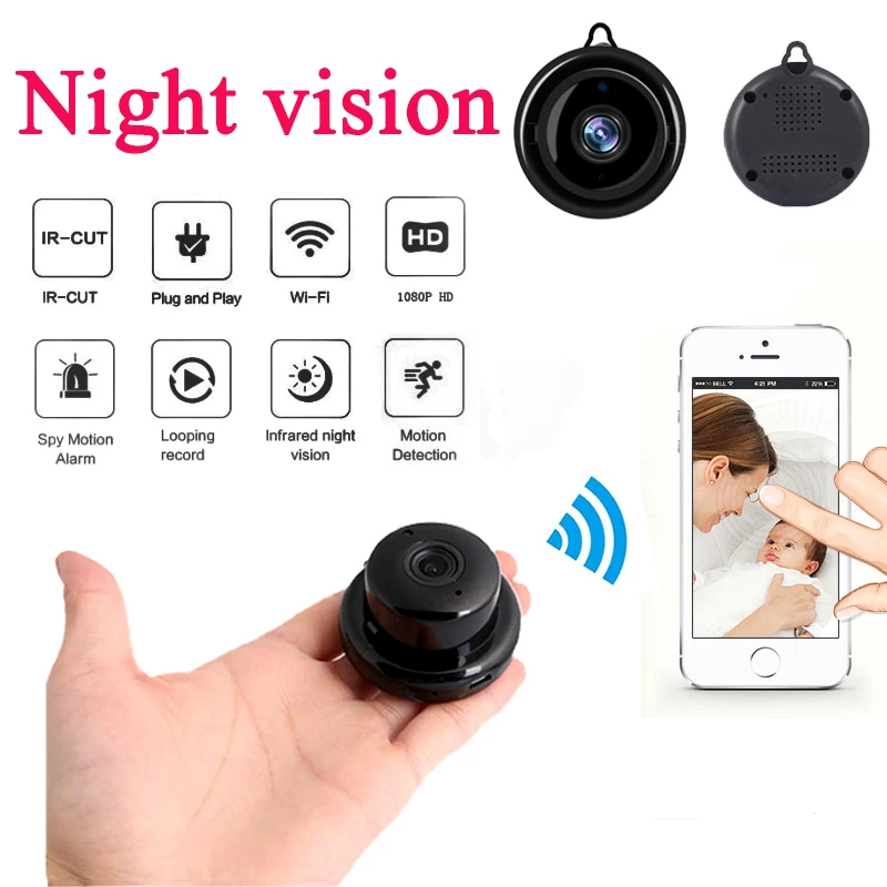 CCTV Wifi IP мини камера беспроводная HD 1080P инфракрасная микро видеокамера ИК ночного видения портативный рекордер обнаружения движения Аудио приложение