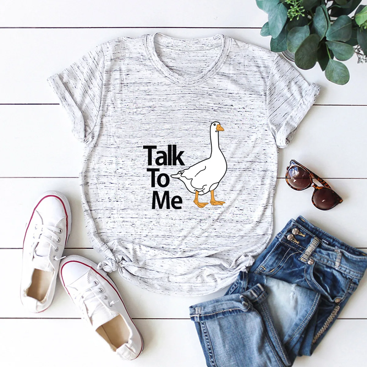 

JFUNCY Funny Duck Print T Shirt Women Summer Shirts 100% Cotton Short Sleeve Woman T-shirt Oversize Casual Female Tees Tops