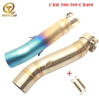 motorcycle exhaust slip on connect pipe middle tube steel adapter link pipe escape moto for honda cbr500r cbr 500f cbr300 cb400