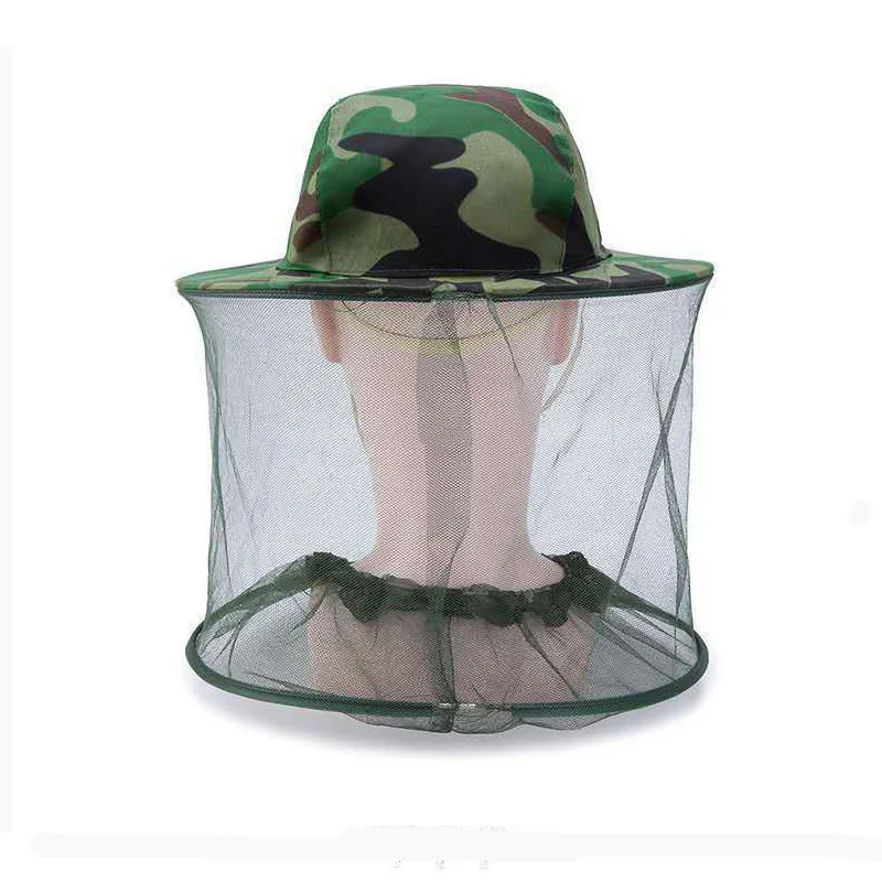 Outdoor Fishing Caps Garden Beekeeping Cap Hat Camouflage Insect Mosquito Mesh Nets Face Mask Protector | Спорт и развлечения