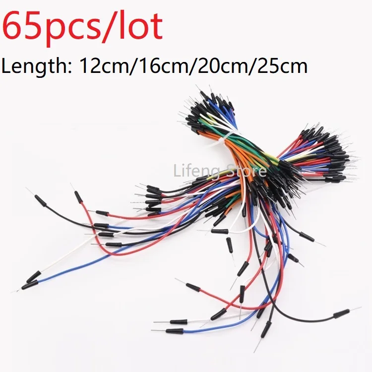 65 шт. для макетной платы навесные провода комплект 12 см ~ 25 2 штыревый разъем Solderless