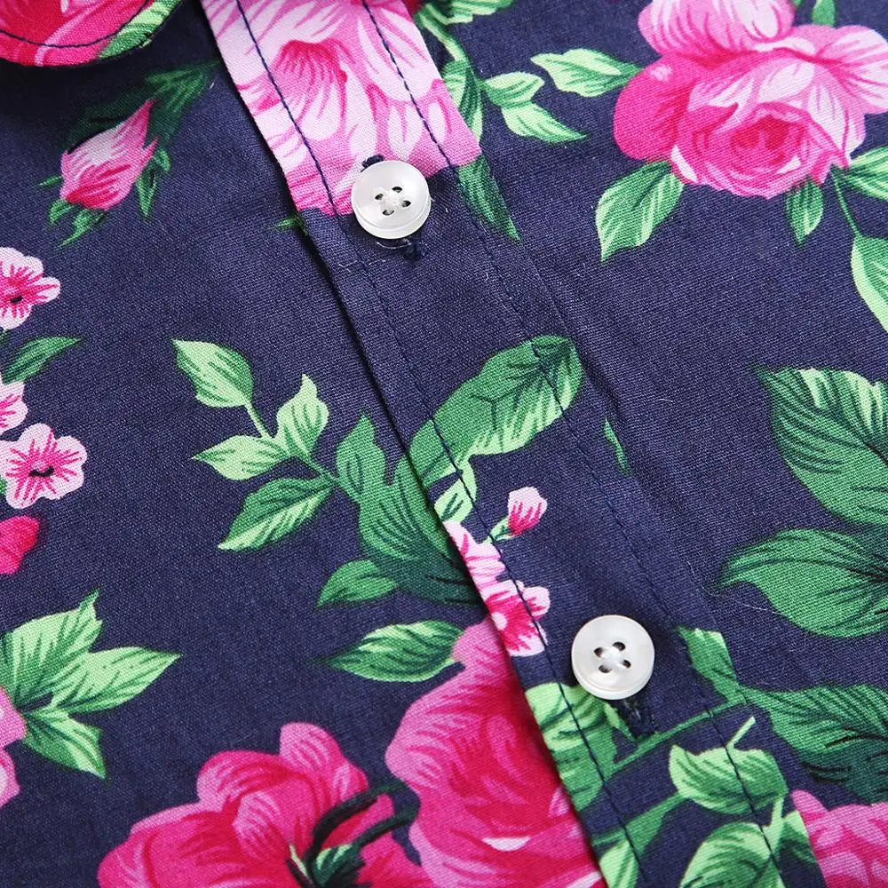 

Summer Floral Blouse Shirt Long Sleeve Tops Cotton Shirts White Blouses Small Flower Blusas Femininas