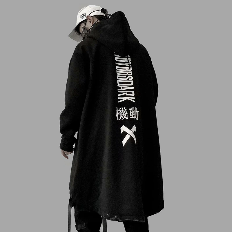black Толстовки для мужчин, размер США, Harajuku, уличная одежда, длинные толстовки, осень, модная повседневная мужская куртка в стиле хип-хоп, больше размера, хлопок, DG24 - Цвет: black