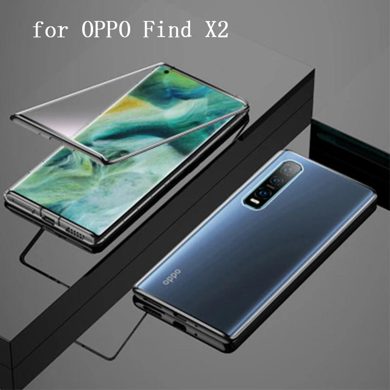 Фото Двухсторонний чехол из закаленного стекла для OPPO Find X2 Pro с магнитной адсорбцией s