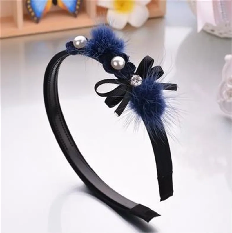 

2020 New Style Hair Accessories Wholesale High-End Mink Hair Set With Zircon Handmade Hair Hoop Plush Fashion Korean Headband