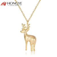 copper chain gold color deer pendant for women girl necklace cute jewelry daily party weeding 2022 hot sale