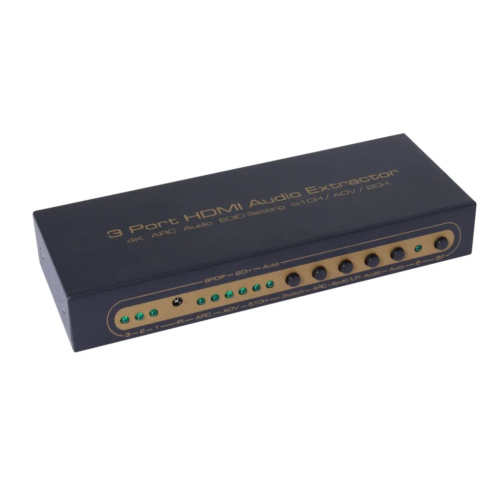 HDMI переключатель 3X1 UHD 4K @ 30Hz 3 в 1 Out o Extractor HIFI 5 SPDIF Toslink оптический 2RCA ARC для TV Stick EU Plug |