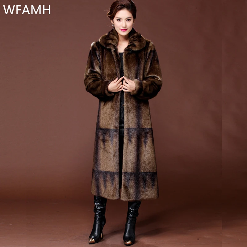 Ladies Exquisite Fashion Winter Warm Fur Coat Full Of Mink Fur Coat High Quality Fur Coat Female Mother Jacket Long Sleeve