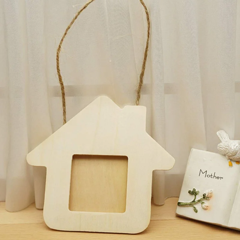

10Pcs Diy Wooden Photo Frame Hanging House Love Five-Pointed Star Photo Frame