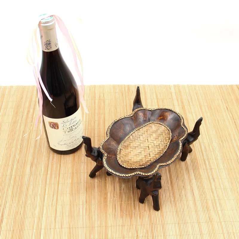 Wooden Candy Dish Elephant Stand Elegant Snacks Fruit Tray Serving Dessert Plate for Office Restaurant Home | Дом и сад