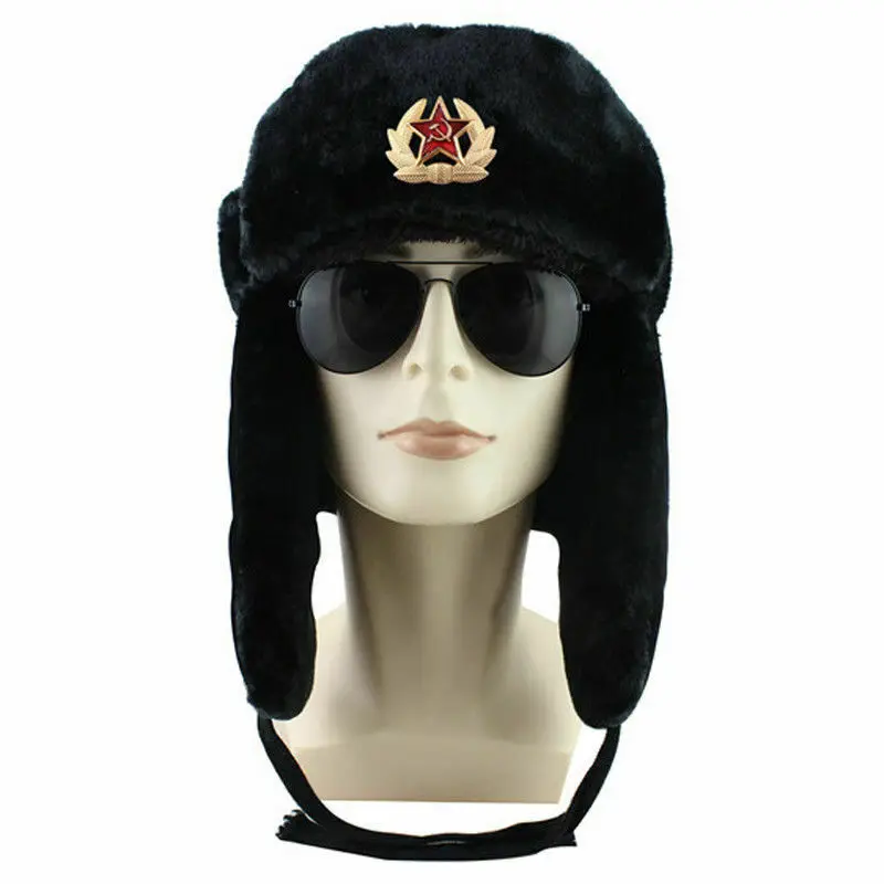 Hirigin русская Мужская армейская модель зимние теплые шапки бомберы Кожаная шапка