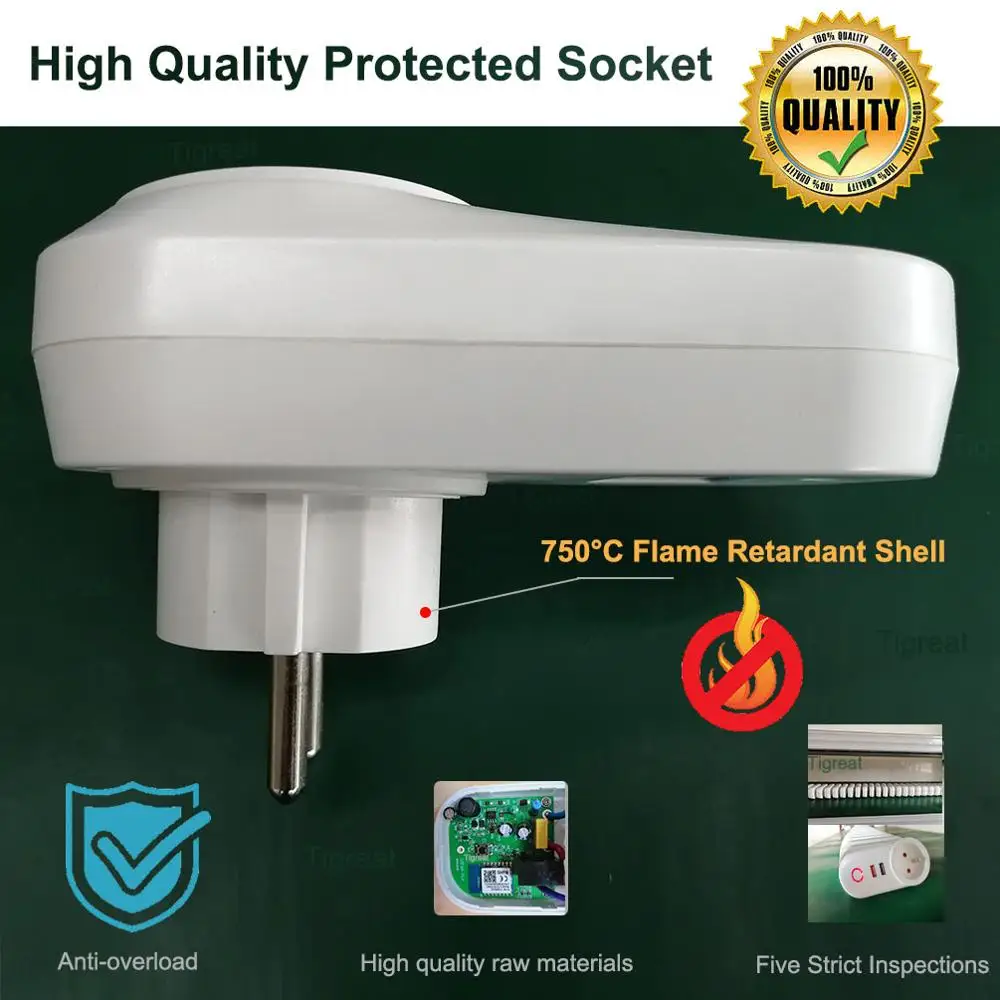 

Tigreat USB Socket Wifi Smat Plug eu Israel 16A Wireless Power Smart Outlet charger Wifi Remote Control Timer Tuya Alexa Google