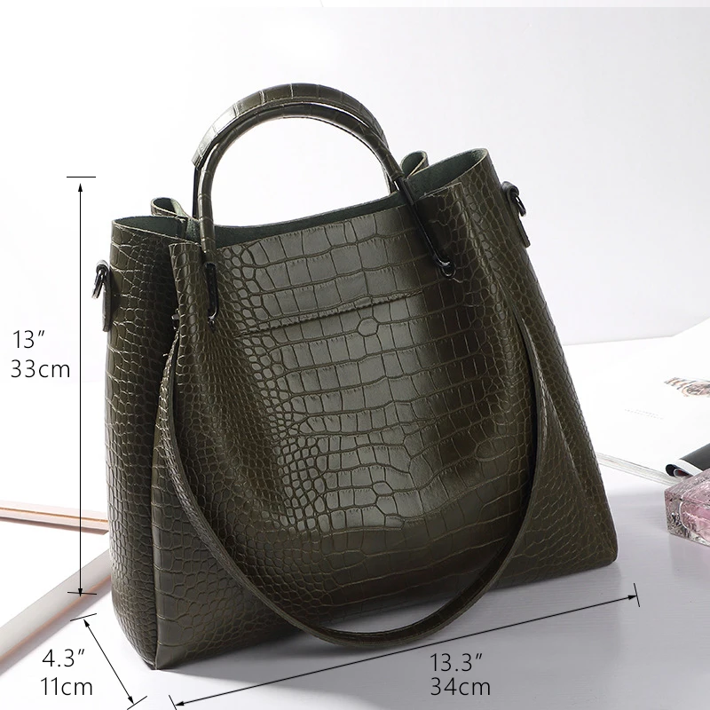 Женская сумка-тоут с крокодиловым узором | Багаж и сумки
