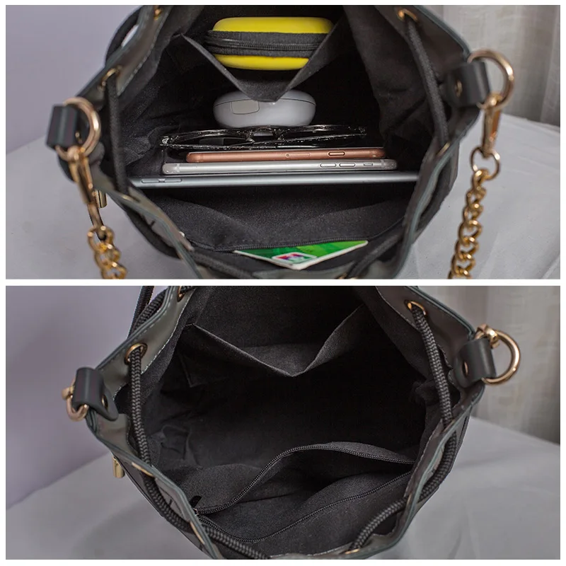 

LOVEVOOK women shoulder bags crossbody bags for ladies 2020 foldable large bucket bag geometric bag holographic refrection