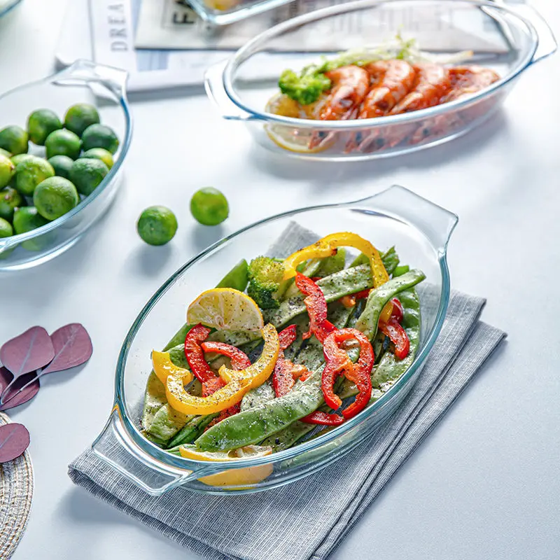 Тарелка для выпечки из закаленного стекла дома креативная прямоугольная тарелка