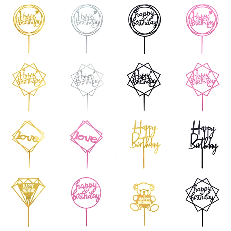 1 шт. золотистый серебристый черный акриловый цвет|Товары для украшения тортов| |