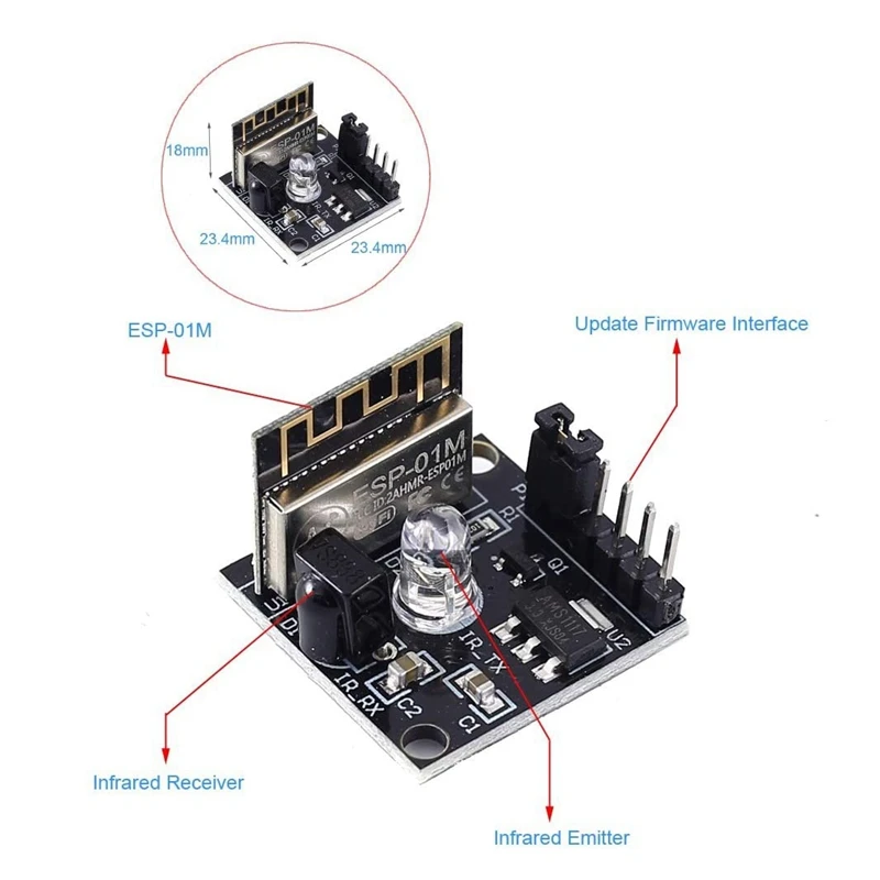 ESP8285 Infrared Transceiver Module Remote Control Switch Wireless WIFI Development Learning Board | Электроника