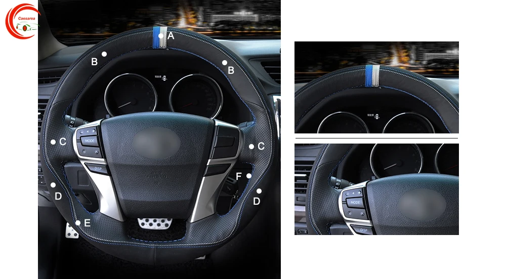 Для Toyota Mark X 2009-2019 Черная кожа чехол рулевого колеса автомобиля Сделай Сам Ручная
