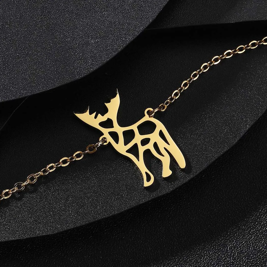 Женские полые браслеты Олень Kinitial милые с оригами браслет шармами для влюбленных