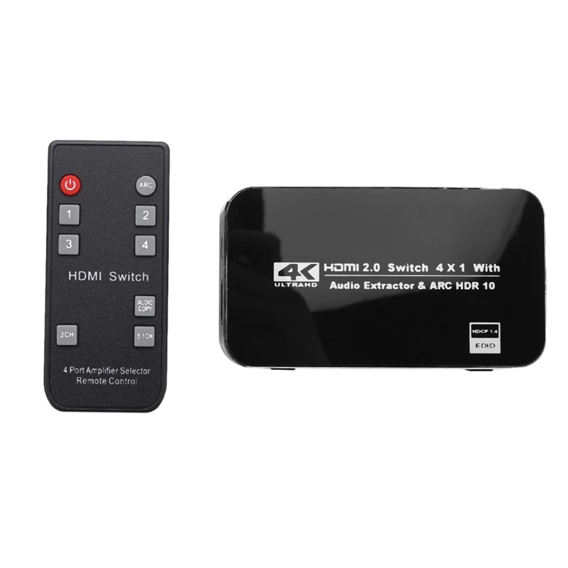 

HDMI2.0 коммутатор 4K 60 Гц HDMI 4X1 коммутатор с аудио сплиттером Поддержка HDCP EU вилка