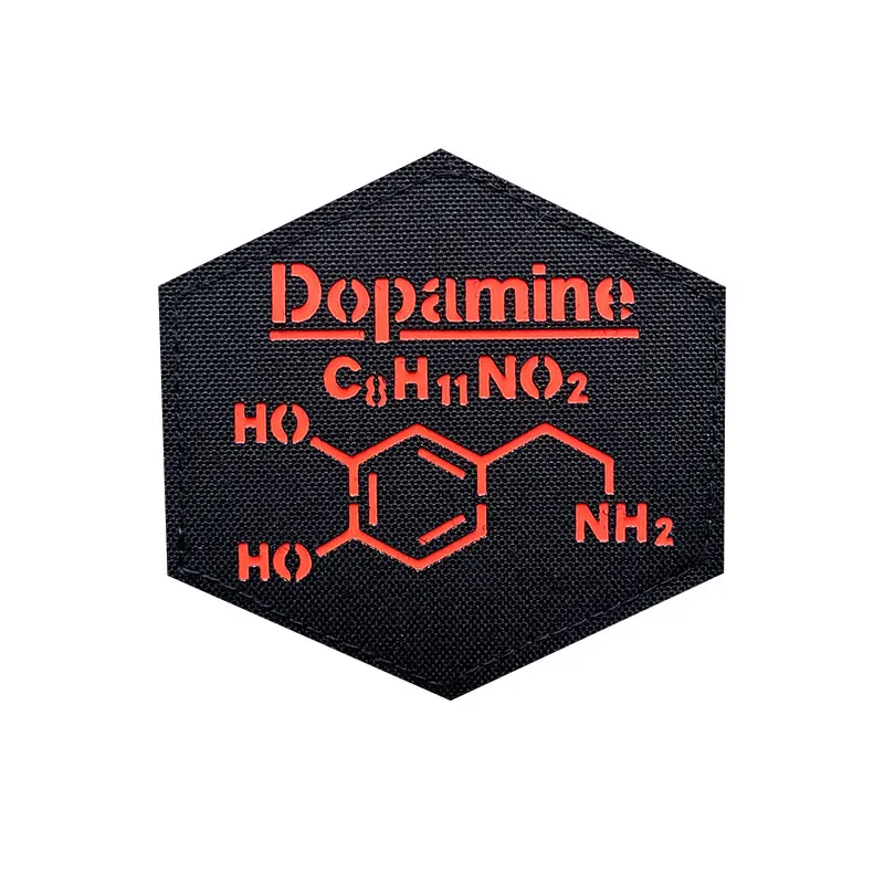 Допамин HO NH2 светящаяся молекула нашивка из нейлона серотонин кофеин химические
