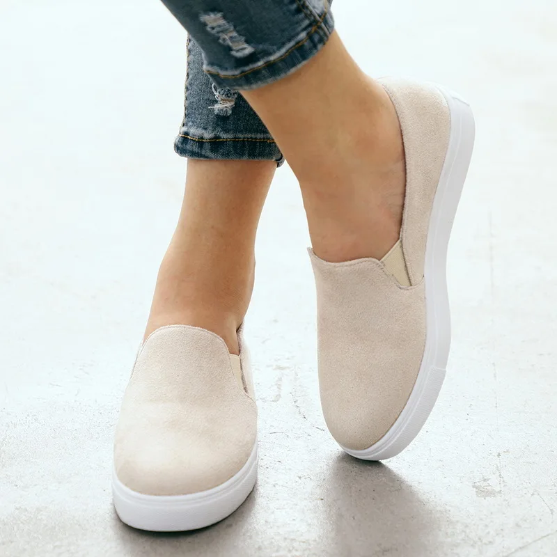 beige PUIMENTIUA/обувь на плоской подошве; коллекция года; модная леопардовая женская повседневная обувь; весенняя обувь на плоской подошве; женские лоферы; обувь в римском стиле; кроссовки; Лоферы без застежки - Цвет: beige