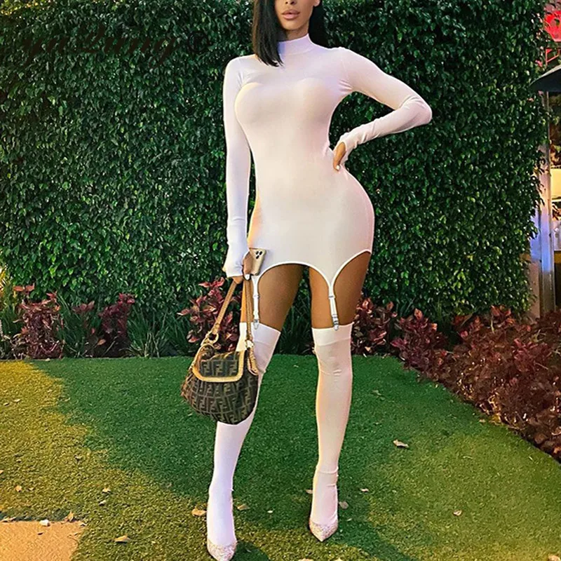 Женское облегающее мини платье YuQung с длинным рукавом женская сексуальная