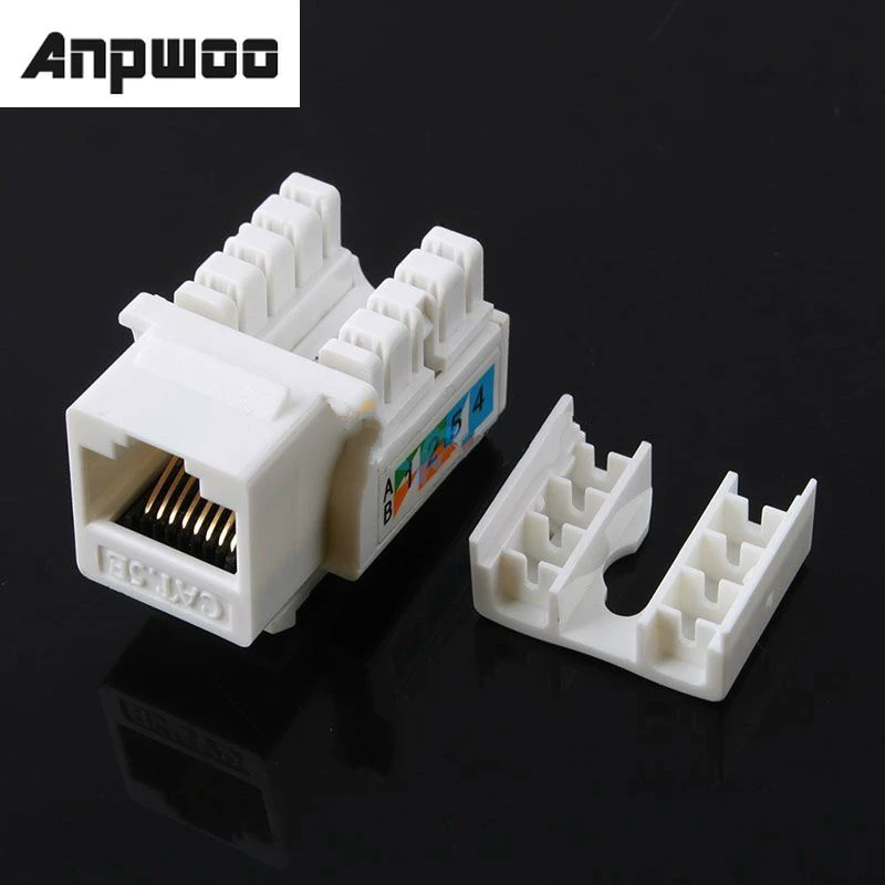 

ANPWOO 5pcs Cat5E 110 Punch Down Keystone Jack RJ45 CAT5 Network