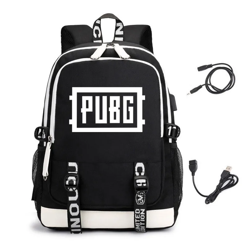 Playerunknown's Battlegrounds рюкзак мужской с принтом PUBG Студенческая Школьная Сумка Женский Повседневный дорожный рюкзак для ноутбука с зарядкой USB - Цвет: Black 01